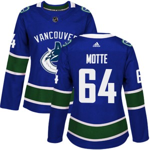 Tyler Motte Women's Adidas Vancouver Canucks Authentic Blue Home Jersey