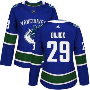 Gino Odjick Women's Adidas Vancouver Canucks Authentic Blue Home Jersey