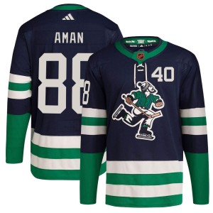 Nils Aman Youth Adidas Vancouver Canucks Authentic Navy Reverse Retro 2.0 Jersey