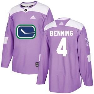 Jim Benning Youth Adidas Vancouver Canucks Authentic Purple Fights Cancer Practice Jersey