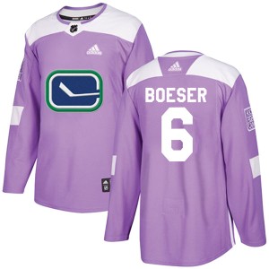 Brock Boeser Youth Adidas Vancouver Canucks Authentic Purple Fights Cancer Practice Jersey