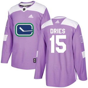 Sheldon Dries Youth Adidas Vancouver Canucks Authentic Purple Fights Cancer Practice Jersey