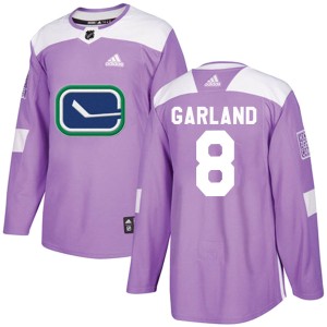 Conor Garland Youth Adidas Vancouver Canucks Authentic Purple Fights Cancer Practice Jersey