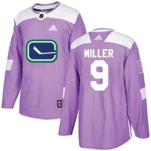 J.T. Miller Youth Adidas Vancouver Canucks Authentic Purple Fights Cancer Practice Jersey
