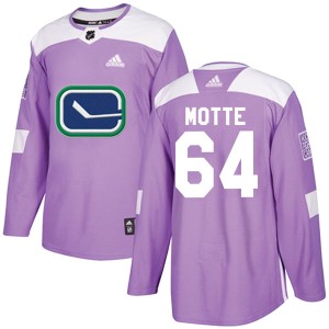 Tyler Motte Youth Adidas Vancouver Canucks Authentic Purple Fights Cancer Practice Jersey