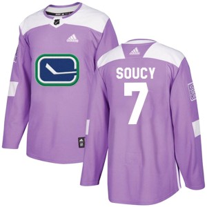 Carson Soucy Youth Adidas Vancouver Canucks Authentic Purple Fights Cancer Practice Jersey