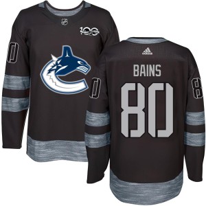 Arshdeep Bains Youth Vancouver Canucks Authentic Black 1917-2017 100th Anniversary Jersey