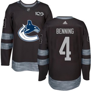 Jim Benning Youth Vancouver Canucks Authentic Black 1917-2017 100th Anniversary Jersey