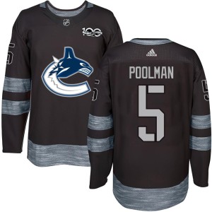 Tucker Poolman Youth Vancouver Canucks Authentic Black 1917-2017 100th Anniversary Jersey