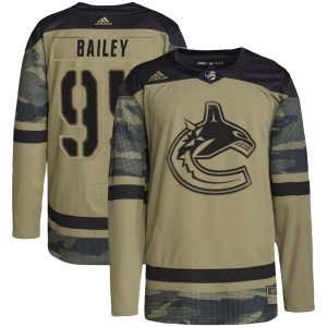 Justin Bailey Youth Adidas Vancouver Canucks Authentic Camo Military Appreciation Practice Jersey