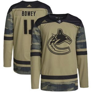 Madison Bowey Youth Adidas Vancouver Canucks Authentic Camo Military Appreciation Practice Jersey