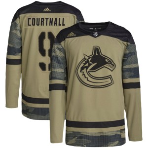Russ Courtnall Youth Adidas Vancouver Canucks Authentic Camo Military Appreciation Practice Jersey