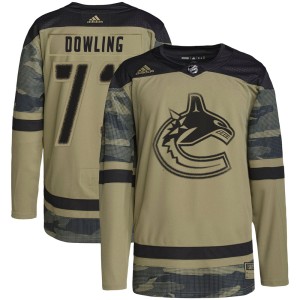 Justin Dowling Youth Adidas Vancouver Canucks Authentic Camo Military Appreciation Practice Jersey