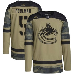 Tucker Poolman Youth Adidas Vancouver Canucks Authentic Camo Military Appreciation Practice Jersey
