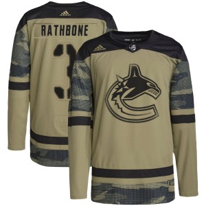 Jack Rathbone Youth Adidas Vancouver Canucks Authentic Camo Military Appreciation Practice Jersey