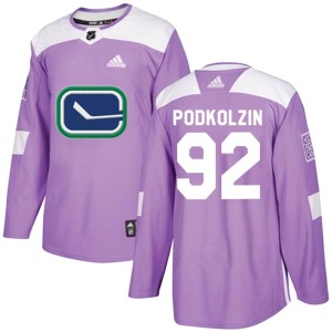 Vasily Podkolzin Men's Adidas Vancouver Canucks Authentic Purple Fights Cancer Practice Jersey
