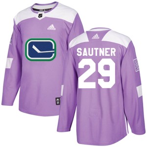 Ashton Sautner Men's Adidas Vancouver Canucks Authentic Purple Fights Cancer Practice Jersey
