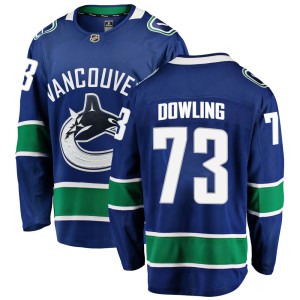 Justin Dowling Men's Fanatics Branded Vancouver Canucks Breakaway Blue Home Jersey
