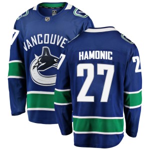 Travis Hamonic Men's Fanatics Branded Vancouver Canucks Breakaway Blue Home Jersey