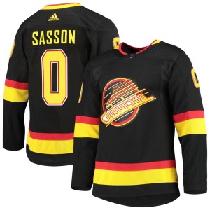 Max Sasson Youth Adidas Vancouver Canucks Authentic Black Alternate Primegreen Pro Jersey