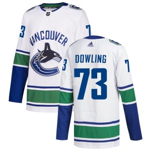 Justin Dowling Men's Adidas Vancouver Canucks Authentic White zied Away Jersey
