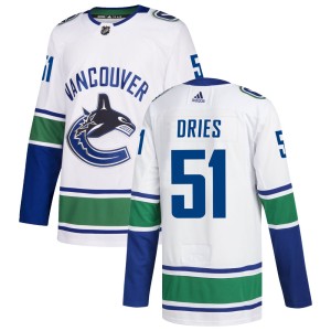 Sheldon Dries Men's Adidas Vancouver Canucks Authentic White zied Away Jersey