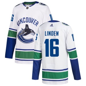 Trevor Linden Men's Adidas Vancouver Canucks Authentic White zied Away Jersey