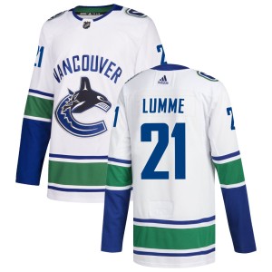Jyrki Lumme Men's Adidas Vancouver Canucks Authentic White zied Away Jersey