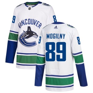 Alexander Mogilny Men's Adidas Vancouver Canucks Authentic White zied Away Jersey