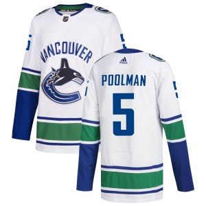 Tucker Poolman Men's Adidas Vancouver Canucks Authentic White zied Away Jersey