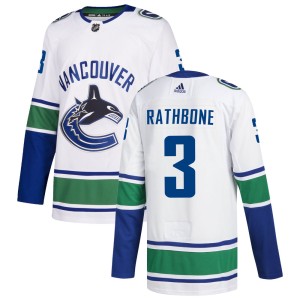 Jack Rathbone Men's Adidas Vancouver Canucks Authentic White zied Away Jersey
