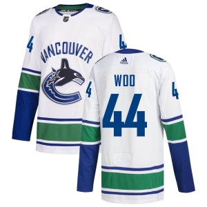 Jett Woo Men's Adidas Vancouver Canucks Authentic White zied Away Jersey