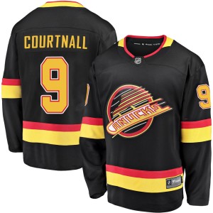 Russ Courtnall Men's Fanatics Branded Vancouver Canucks Premier Black Breakaway 2019/20 Flying Skate Jersey
