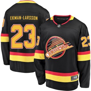 Oliver Ekman-Larsson Men's Fanatics Branded Vancouver Canucks Premier Black Breakaway 2019/20 Flying Skate Jersey
