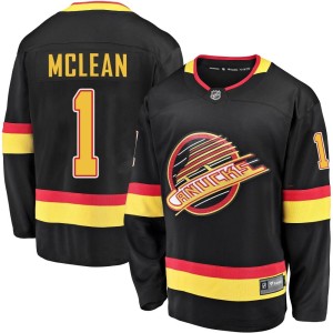 Kirk Mclean Men's Fanatics Branded Vancouver Canucks Premier Black Breakaway 2019/20 Flying Skate Jersey