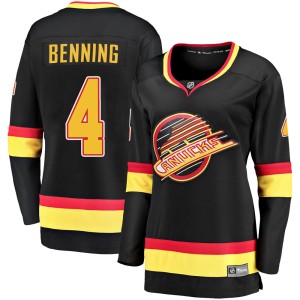 Jim Benning Women's Fanatics Branded Vancouver Canucks Premier Black Breakaway 2019/20 Flying Skate Jersey