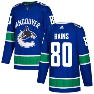 Arshdeep Bains Youth Adidas Vancouver Canucks Authentic Blue Home Jersey