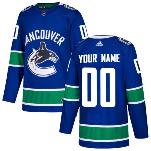 Custom Youth Adidas Vancouver Canucks Authentic Blue Custom Home Jersey