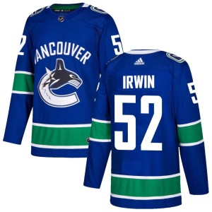 Matt Irwin Youth Adidas Vancouver Canucks Authentic Blue Home Jersey