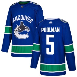 Tucker Poolman Youth Adidas Vancouver Canucks Authentic Blue Home Jersey