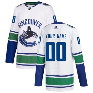 Custom Youth Adidas Vancouver Canucks Authentic White Customzied Away Jersey