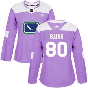 Arshdeep Bains Women's Adidas Vancouver Canucks Authentic Purple Fights Cancer Practice Jersey