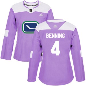 Jim Benning Women's Adidas Vancouver Canucks Authentic Purple Fights Cancer Practice Jersey