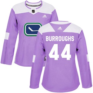 Kyle Burroughs Women's Adidas Vancouver Canucks Authentic Purple Fights Cancer Practice Jersey