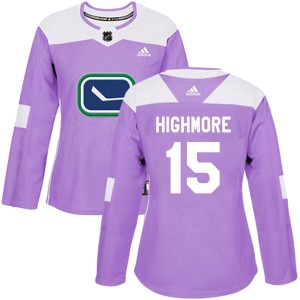 Matthew Highmore Women's Adidas Vancouver Canucks Authentic Purple Fights Cancer Practice Jersey