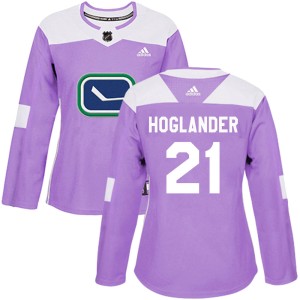Nils Hoglander Women's Adidas Vancouver Canucks Authentic Purple Fights Cancer Practice Jersey