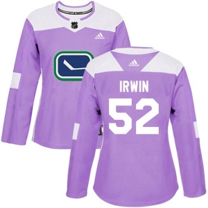 Matt Irwin Women's Adidas Vancouver Canucks Authentic Purple Fights Cancer Practice Jersey