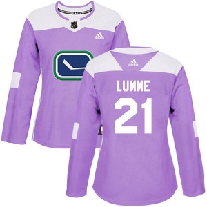 Jyrki Lumme Women's Adidas Vancouver Canucks Authentic Purple Fights Cancer Practice Jersey
