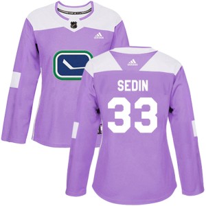 Henrik Sedin Women's Adidas Vancouver Canucks Authentic Purple Fights Cancer Practice Jersey