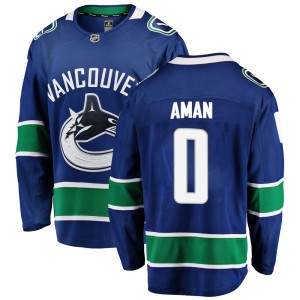 Nils Aman Youth Fanatics Branded Vancouver Canucks Breakaway Blue Home Jersey